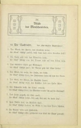 IV. Blicke ins Menschenleben