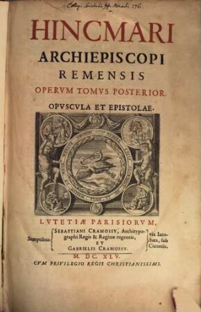 Hincmari archiepiscopi Remensi Opera. T. 2 (1645)