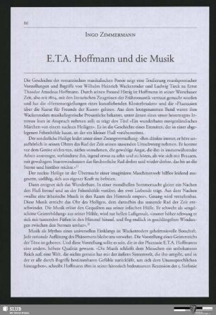 E.T.A. Hoffmann und die Musik