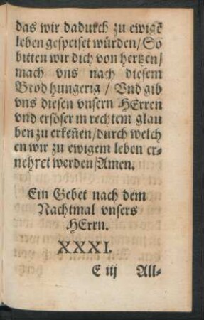 Ein Gebet nach dem Nachtmal unsers Herrn. XXXI.