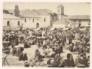 Bogotá, Plaza de San Francisco, Markt [Kolumbien 1868: Bogotá]