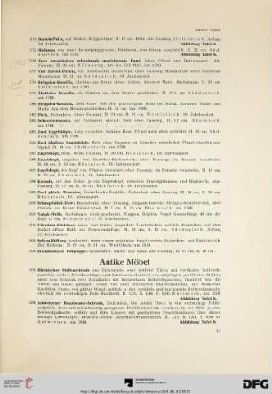 Antike Möbel (Nr. 595-609)
