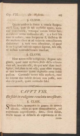 Caput VIII. De fidei in religione reuelata necessitate.