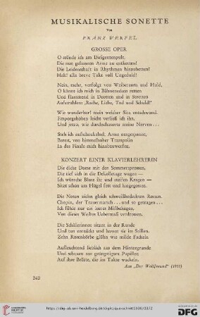 Musikalische Sonette