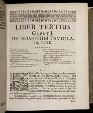 Caput I. De Hominum Inviolabilitate. - Caput IX. De Negotiis Gestis.