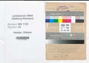 Entnazifizierung Wilhelm Heseler , geb. 25.11.1905 (Sammelstellenleiter)