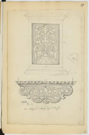 Rathaus, Alsfeld: Details (aus: Skizzen- und Fotoalbum 19)