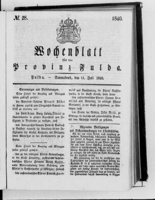 Nr. 28, Ausgabe vom 11. Juli 1840