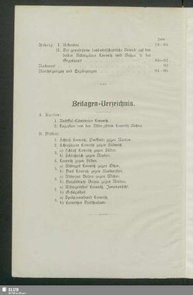 Beilagen-Verzeichnis
