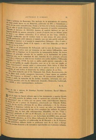 Prosa de ver y pensar, de Domingo Faustino Sarmiento