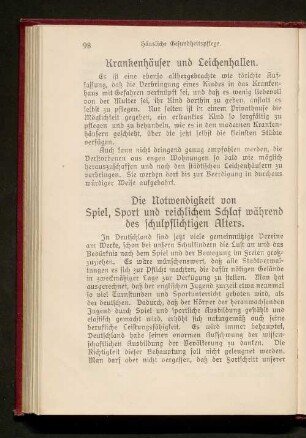 Die Notwendigkeit von Spiel, Sport und reichlichen Schlaf während des schulpflichtigen Alters