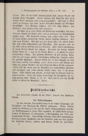 17-26, Präsidialbericht