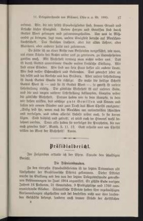 17-26, Präsidialbericht
