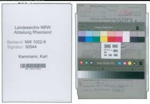 Entnazifizierung Karl Kammann , geb. 09.05.1895 (Fabrikant)