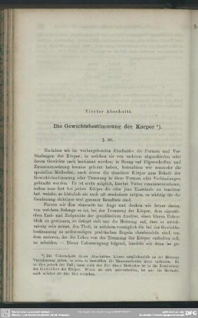 Vierter Abschnitt. Die Gewichtsbestimmung der Körper