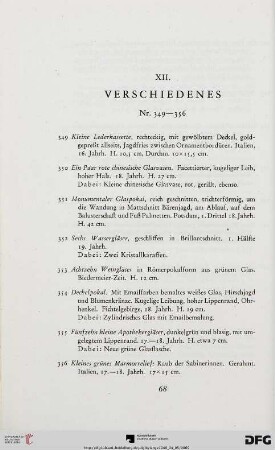 XII. Verschiedenes (Nr. 349-356)