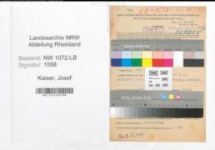 Entnazifizierung Josef Kaiser , geb. 27.12.1898 (Beamter)