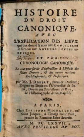 Histoire du Droit canonique ...