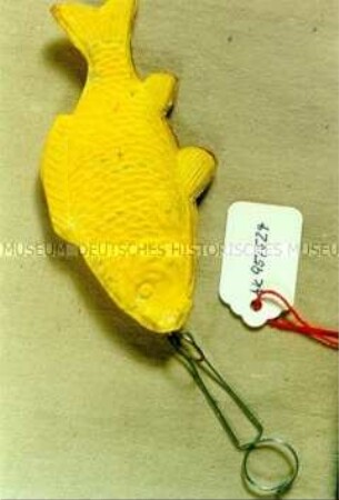 Christbaumschmuck: Fisch, gelb, mit Aufhängeklammer