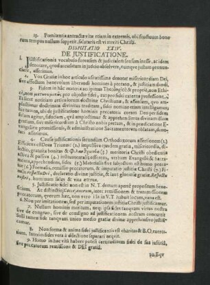 Disputatio XXIV. De Iustificatione.