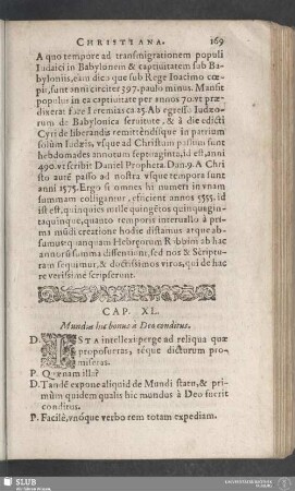 Cap. XL. Mundus hic bonus à Deo conditus