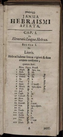 Ianua Hebraismi Aperta
