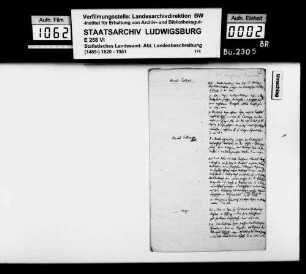 Auszüge aus Archivrepertorien zur Geschichte der Oberämter Leutkirch, Tettnang und Wangen