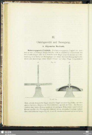 III. Gleichgewicht und Bewegung.
