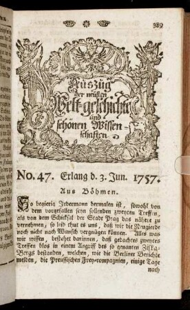 No. 47. Erlang d. 3. Jun. 1757.