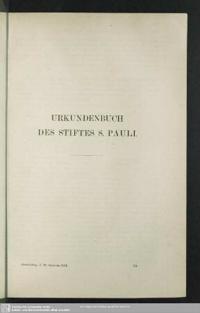 Urkundenbuch Des Stiftes S. Pauli