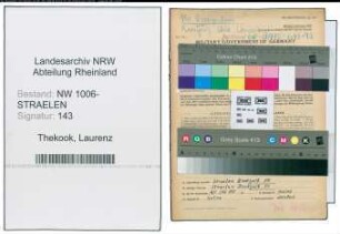 Entnazifizierung Laurenz Thekook , geb. 25.05.1904 (Schreiner)