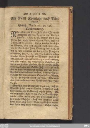 Am XVIII Sonntage nach Trinitatis. Evang. Matth. 22, 34 - 46.