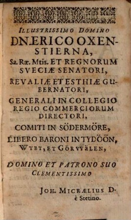 Joh. Micraelii Regia Politici Scientia : compendiosis aphorismis & quaestionibus proposita
