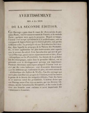 Avertissement Mis A La Tête De La Seconde Édition.