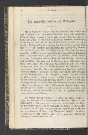 Die norwegische Mission auf Madagaskar