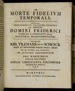 De Morte Fidelium Temporali