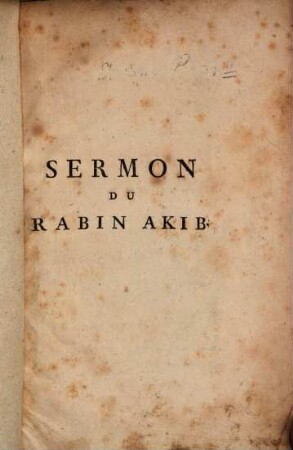 Sermon du Rabin Akib