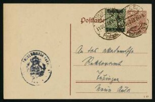 Postkarte an das akademische Rektoramt