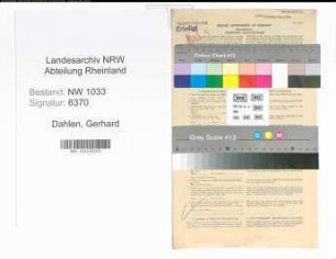 Entnazifizierung Gerhard Dahlen , geb. 18.11.1891 (Polizeibeamter)