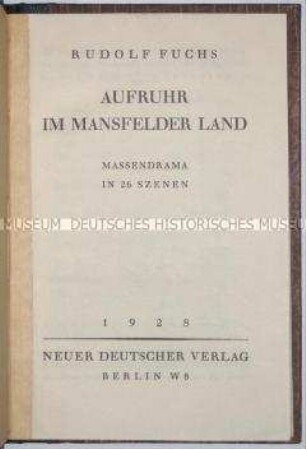 Revolutionsdrama von Rudolf Fuchs