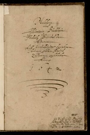 Mahlen und Illuminir Büchlein von Fridrich Brentel (+ 1651) dem Ältern, auff instendiges Begehren seinem guten Freind zusamen geschriben a. 1642, 1642