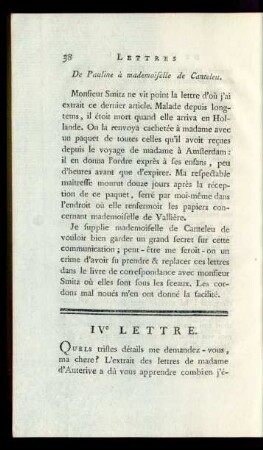 IVe Lettre.
