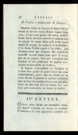 IVe Lettre.
