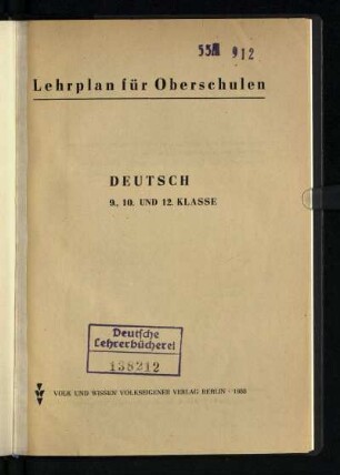 1955: Deutsch : 9., 10. und 12. Klasse