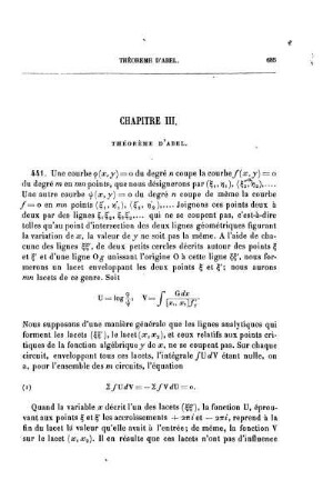 CHAPITRE III. - Théorème d'Abel.