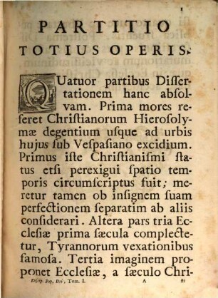 Disciplina Populi Dei In Novo Testamento, 1. Priores Duas Partes Exhibens