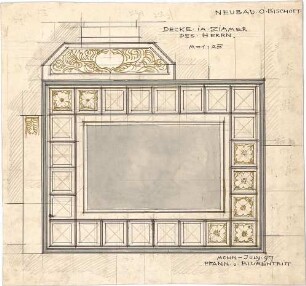 Pfann, Paul; München, Möhlstr.; Wohnhaus O. Bischoff - Zimmer des Herrn (Deckenabwicklung)