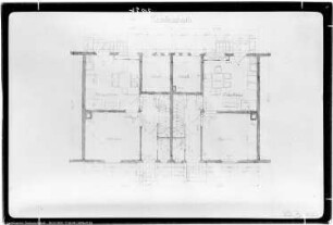 Rössen, Kolonie, Lageplan, Grundrißzeichnung eines Hauses, Erdgeschoß