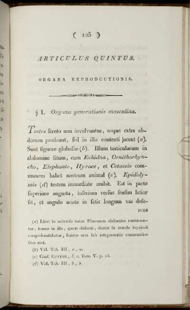 Articulus quintus. Organa reproductionis