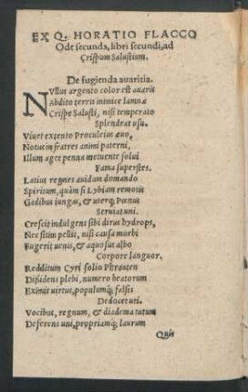 Ex Q. Horatio Flacco ... libri secundi ...